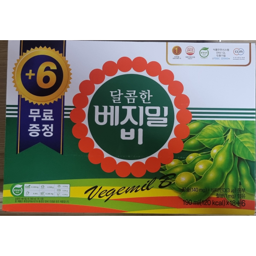 정식품 담백한 베지밀B 190ml 24팩