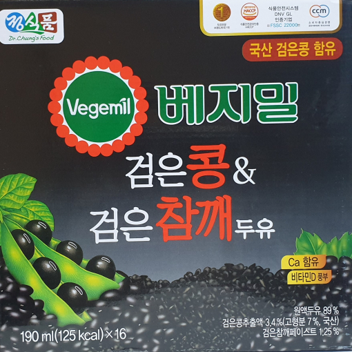 정식품 베지밀 검은콩&검은참깨 두유 190ml 16팩